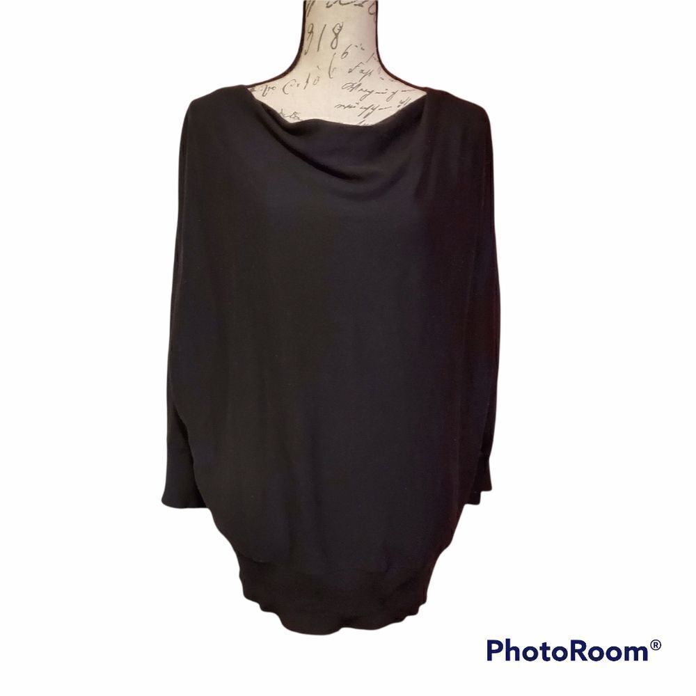 Cable & Gauge Ladies Size XL Black Zipper Shoulder Knit Top